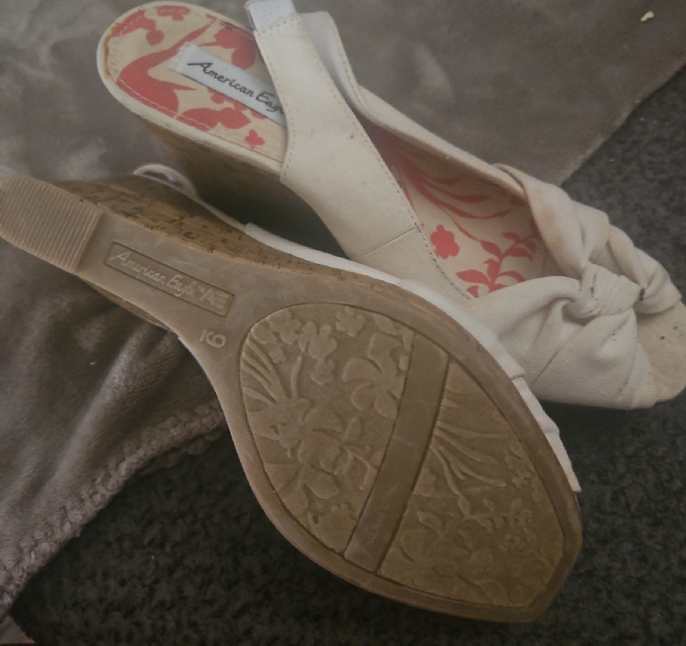 American Eagle Outfitters White Wedge Shoes
